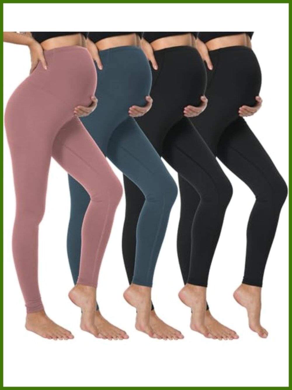 4 Pack Maternity Leggings Over The Belly High Waisted Yoga Pants